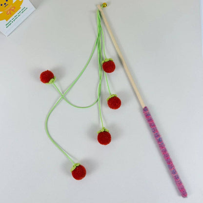 Moo - Fruit Wand Cat Toy with Pom Teaser