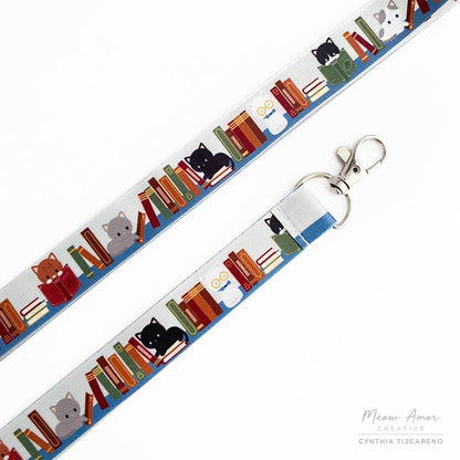 Book Cat Lanyard