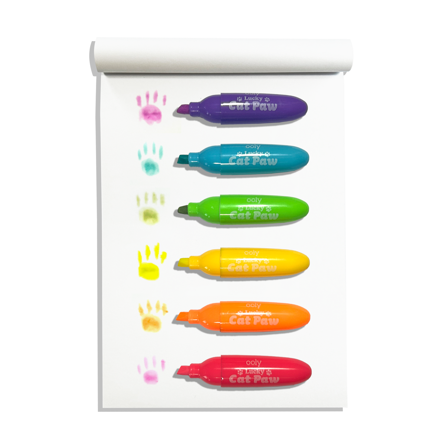 OOLY - Lucky Cat Paw: Neon Highlighters - Berry Scent (Set of 6)