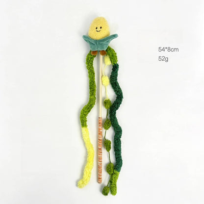 Playful Vegetable Theme Cat Wand Toy