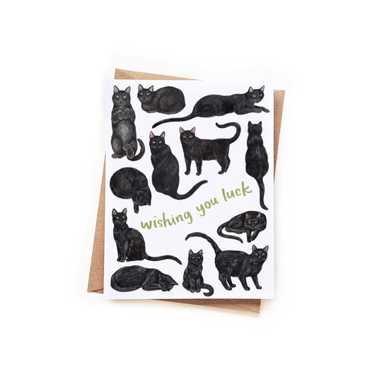 Wishing You Luck Black Cats Card