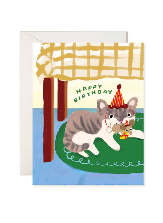 Cat Mouse Cheese – Cute and Funny Cat Birthday Card