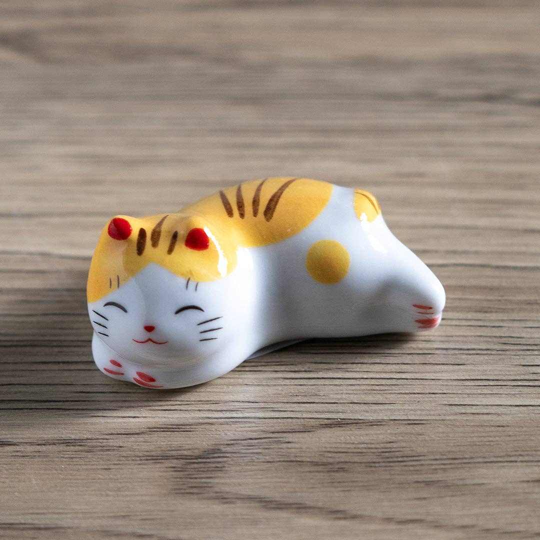 Cat Chopsticks Rest Yellow & White