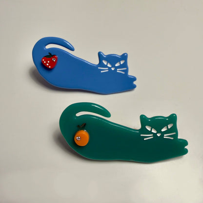 Fruit Cats Hair Clip Duo