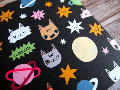 Cats and Space Themed Non-slip Mouse Mat for Home Office