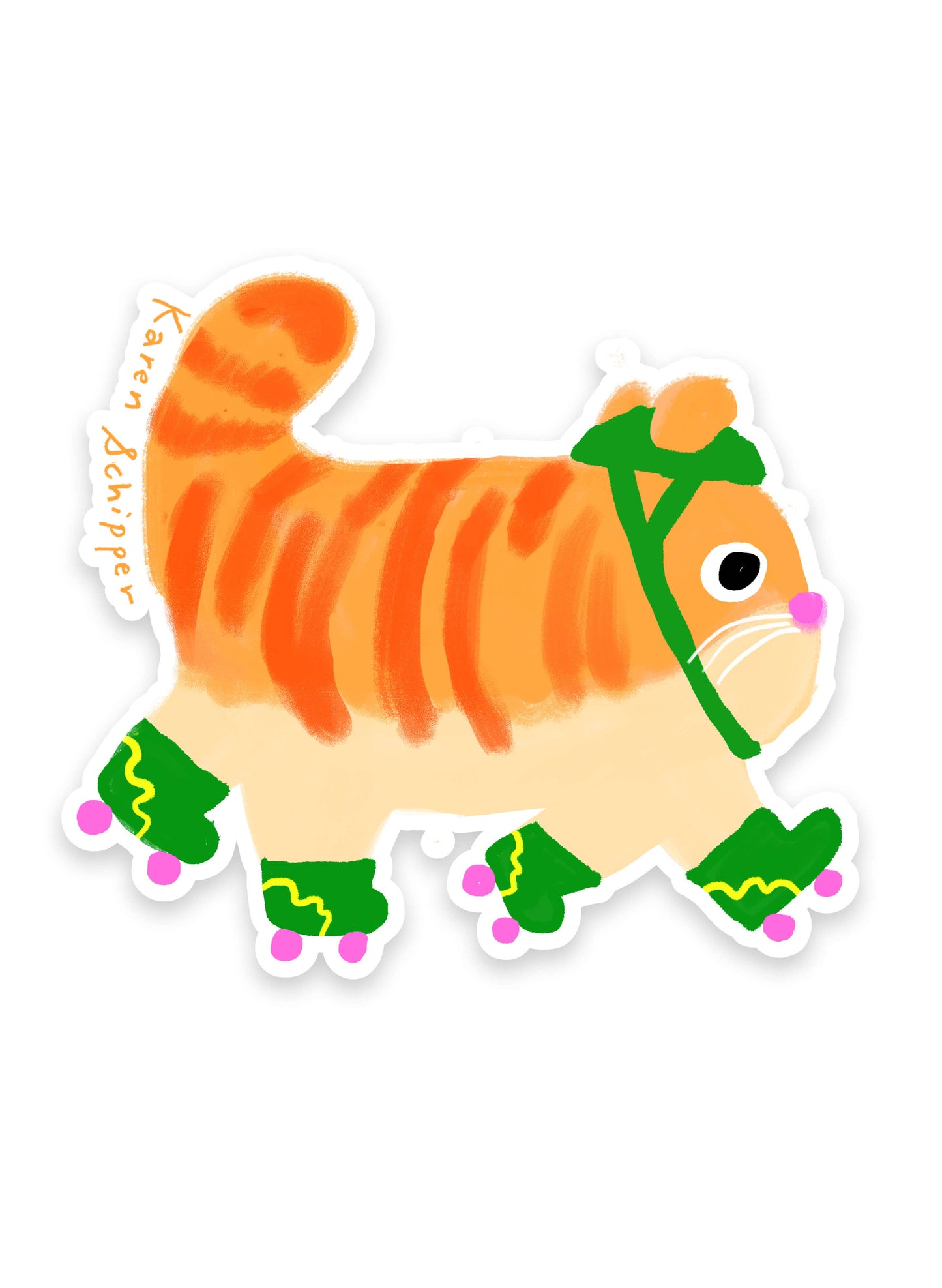 Roller Skate Cat Sticker – Sticker for Cat Lovers