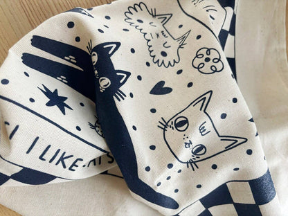 I LIKE CATS - I Like Cats cotton tea towel, dish towel