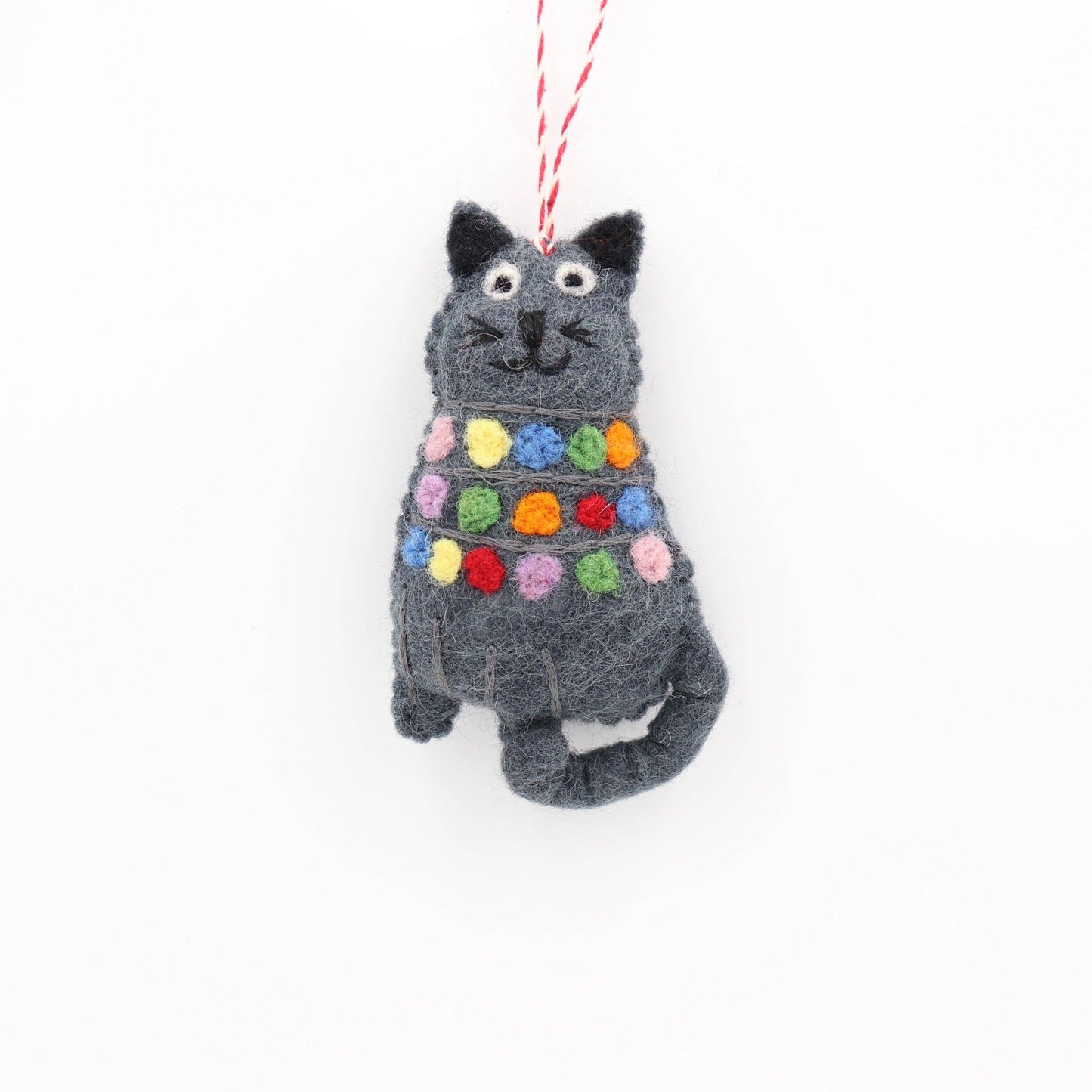 Handmade Black Cat Wool Felt Ornament