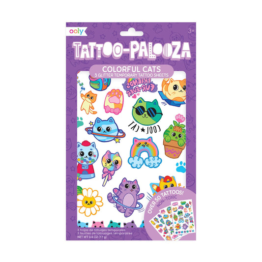 Tattoo-Palooza Temporary Tattoos - Colorful Cats