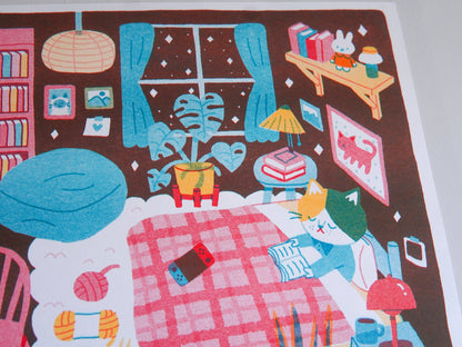 Megan Wang - I Love My Room Risograph Print