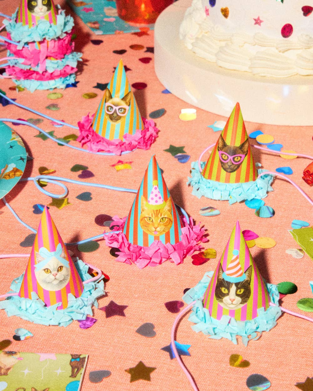 Cat Mini Party Hats Stripes