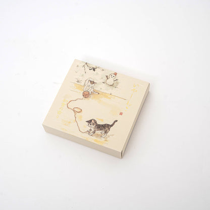 Kousaido Iyashi Neko Incense Cone Set With Ceramic Dish