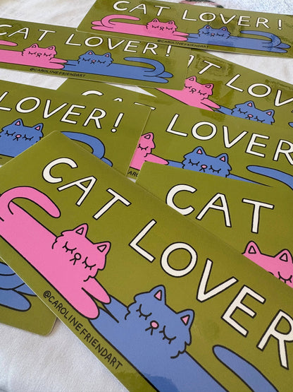 Cat Lover Bumper Sticker | Cute Vinyl Waterproof