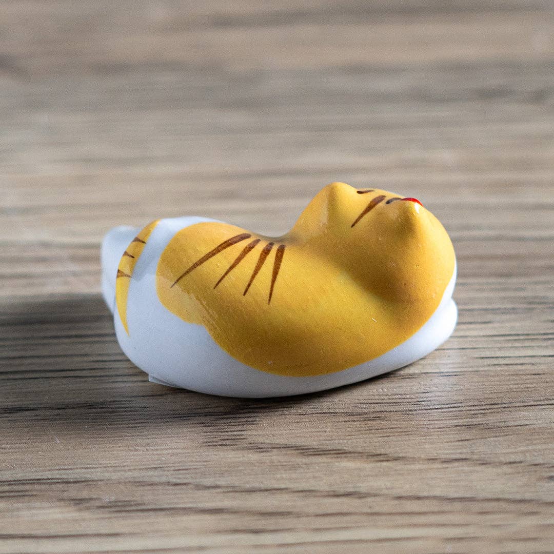 Cat Chopsticks Rest Yellow & White