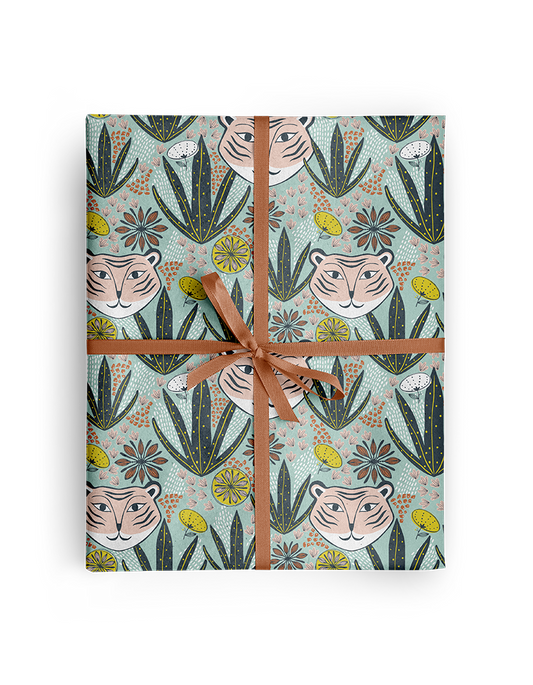 Mid-Century Tiger Wrapping Paper – 3 Rolls (3 Sheets Each)