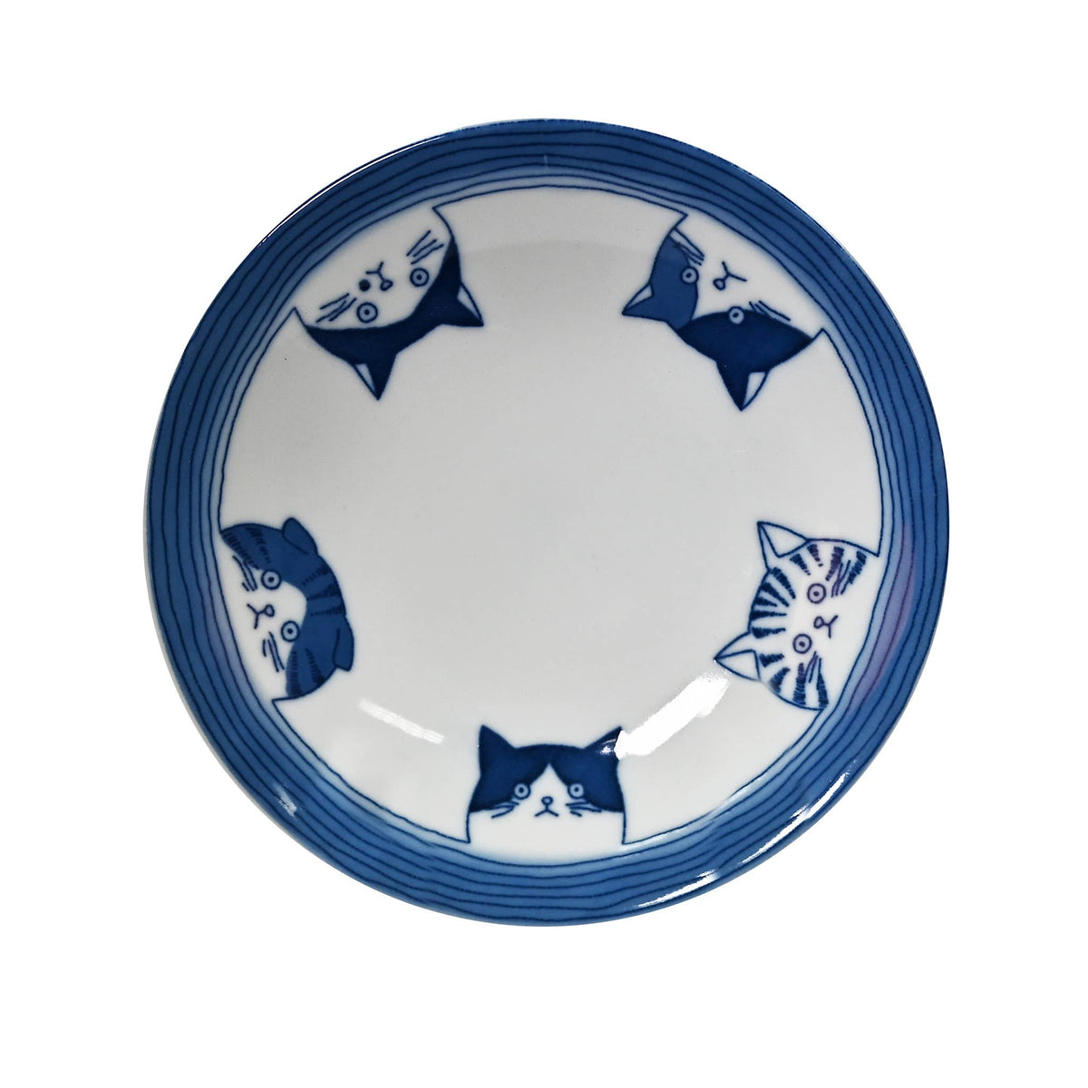 Shichita Japanese Ceramic Cat Plates