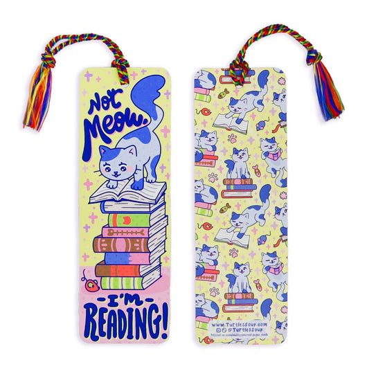 Turtle's Soup - Not Meow I’m Reading Reader Gift Bookmark with Tassel