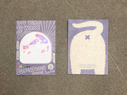 Smell My Butt Cat | Suncatcher Sticker | Rainbow Decal