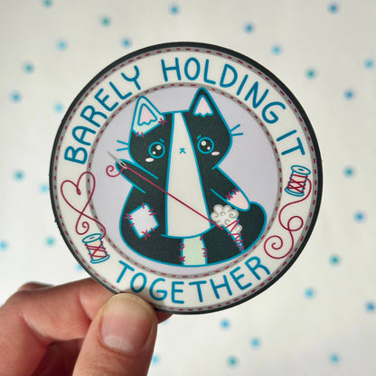 Barely Holding it Together Stitching Kitty