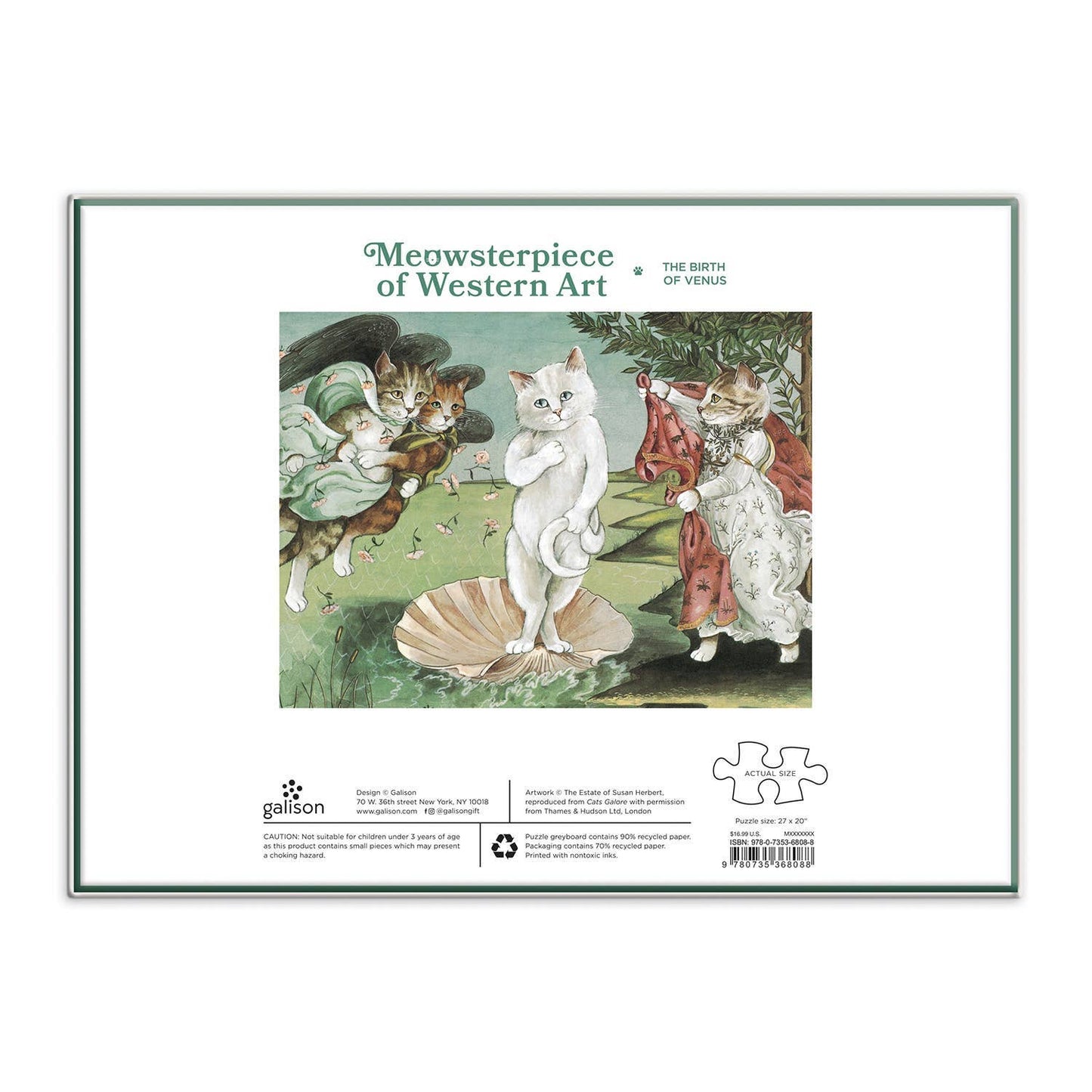 Birth of Venus Meowsterpiece of Western Art 1000 Piece Puzzle