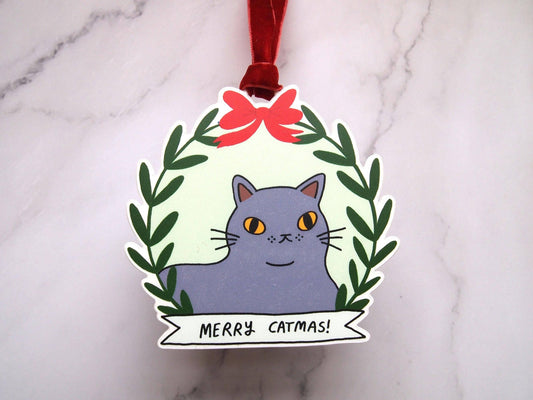 I LIKE CATS - British Blue Cat Christmas Tree Ornament