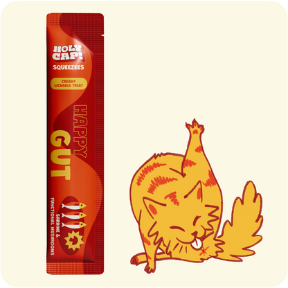 HOLY CAP Squeezees Happy Gut Lickable Treats, 5pc