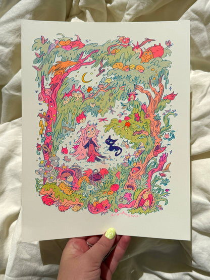 Mamu’s World of Wood Demons and Creek Creatures ~ Riso Print