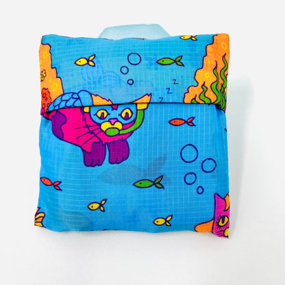 Meowmaid Nylon Foldable Tote Bag