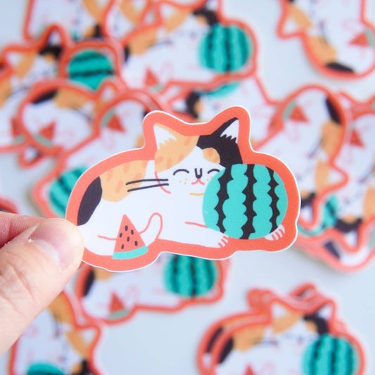 Megan Wang - Watermelon Kitty Sticker