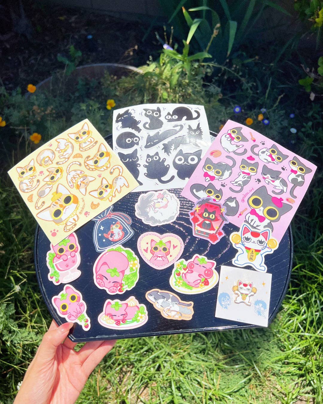 MikouArt - Vinyl Sticker | Tamagotchi Vampire Cat | 3 inch | Waterproof & Fade-Resistant