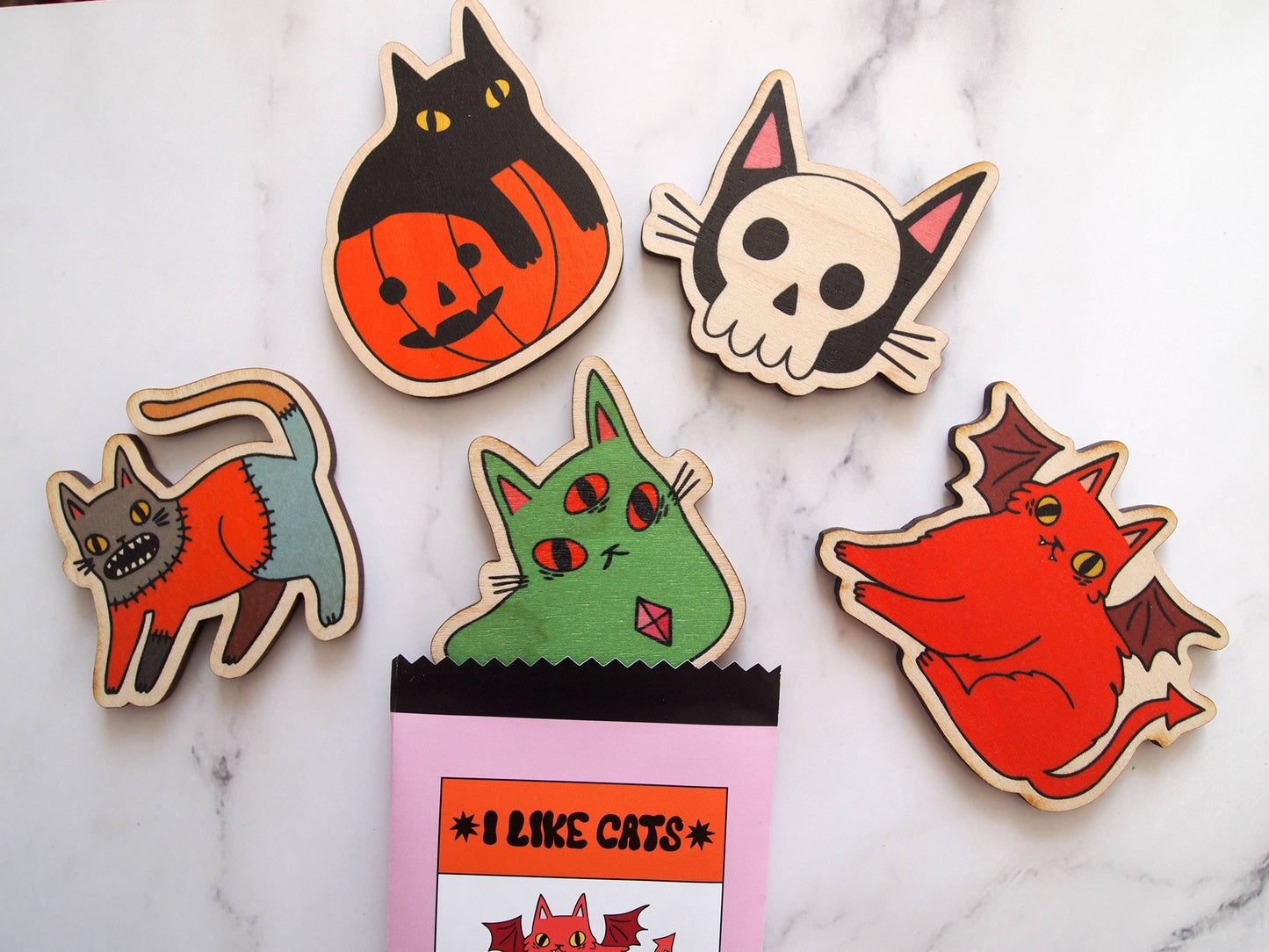 Halloween Wooden Fridge Magnet Blind Bag Mystery Bag