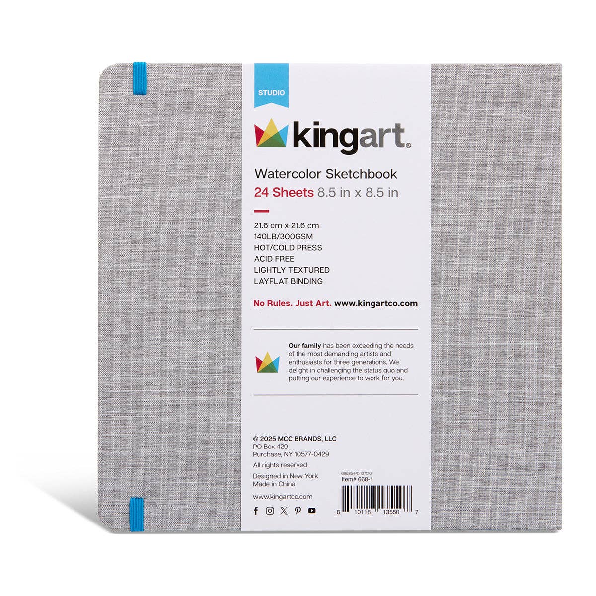 Hardcover Watercolor Sketchbook - 8.5” x 8.5” 140lb (300g) - 24 Sheets