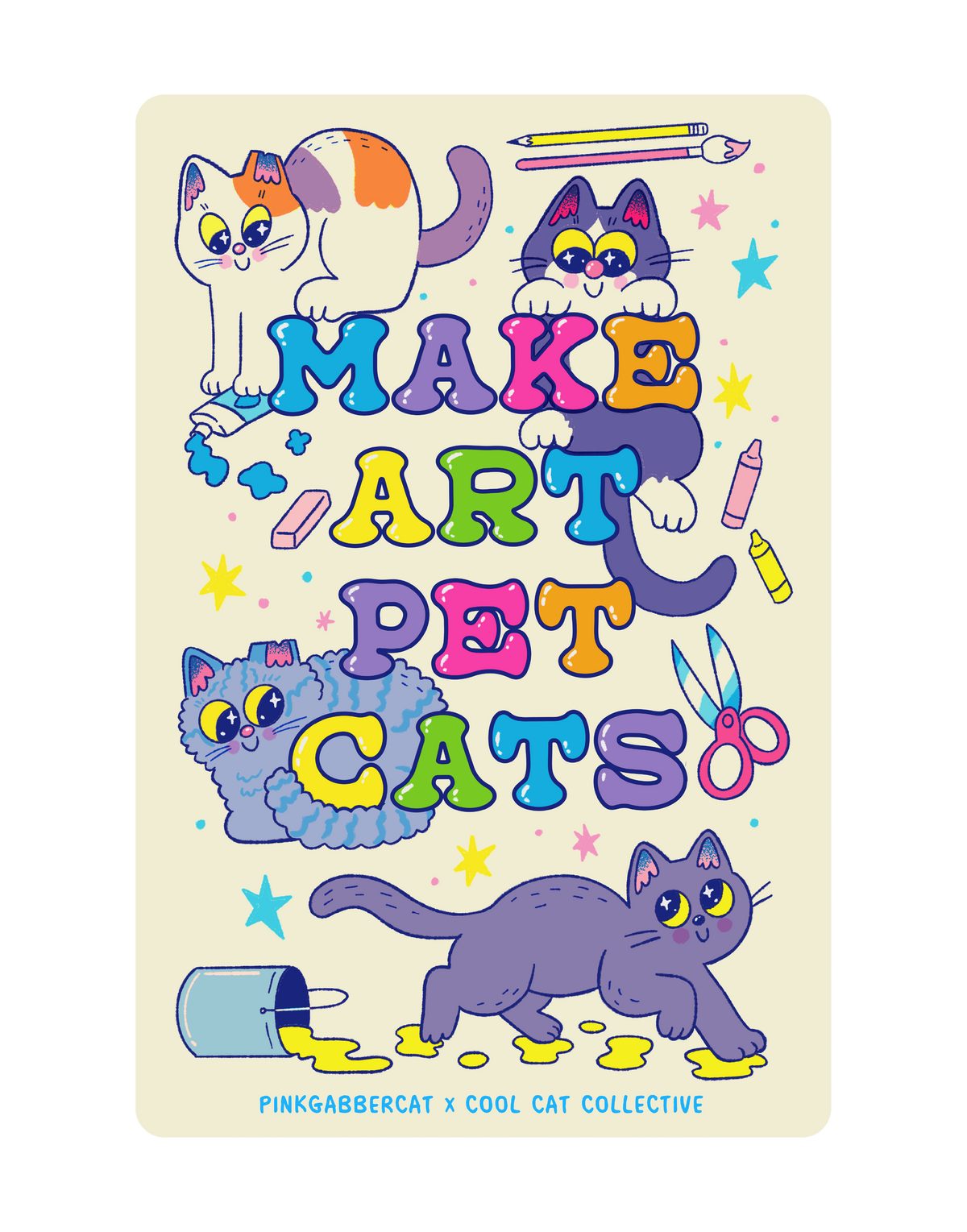 Make Art, Pet Cats magnet