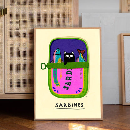 Kitty Sardines Print