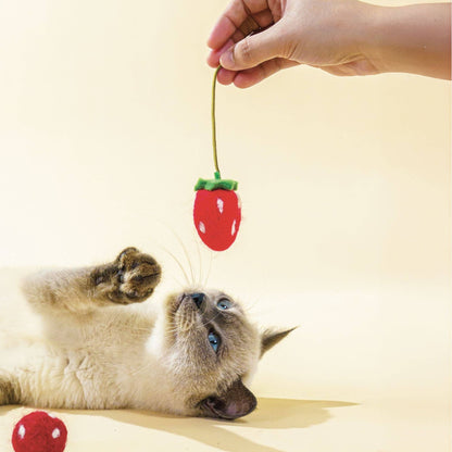 Strawberry Felt Kicker Cat Toy