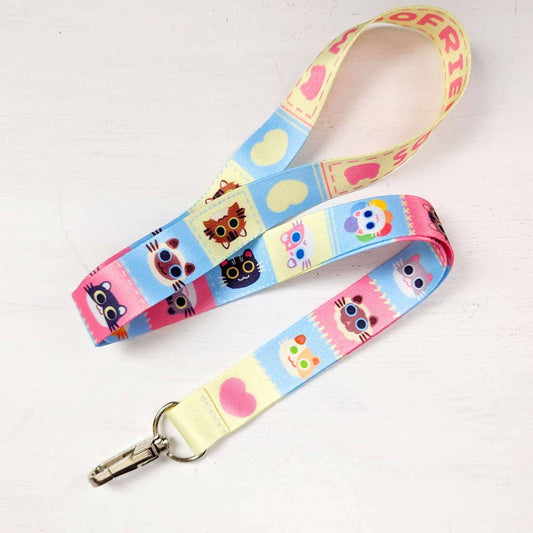 Pastel Blue Cat Maofriends Lanyard