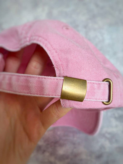 I LIKE CATS - Embroidered cat face pink vintage style baseball cap