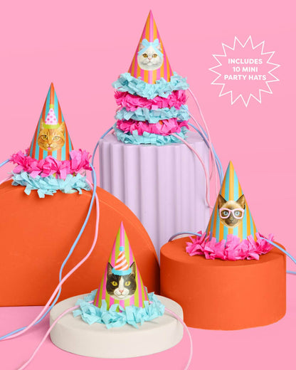 Cat Mini Party Hats Stripes