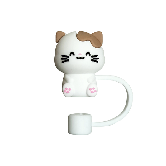 8mm Kitty Silicone Straw Top Cover for Tumblers