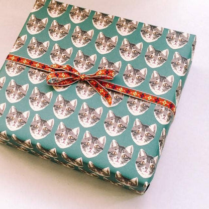 Green Cat Wrapping Paper Sheet (2)