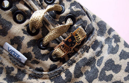 Black Cat Enamel Shoelace and Shoe Charms