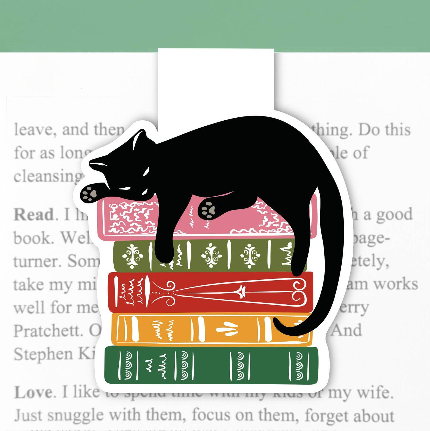Magnetic Bookmark | Cat & Books