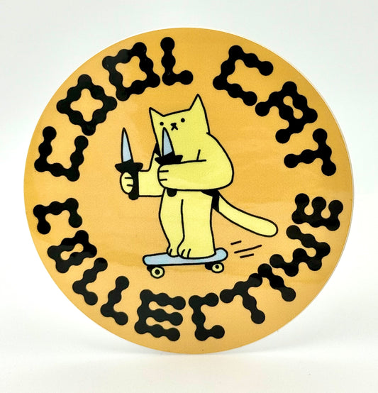 CCC dagger kitty circle sticker