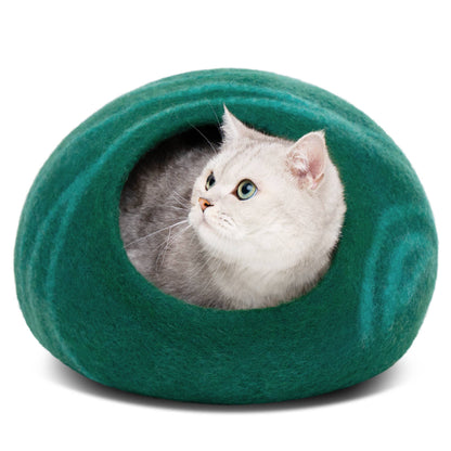 Meowfia - Premium Merino Felted Cat Bed (Green)