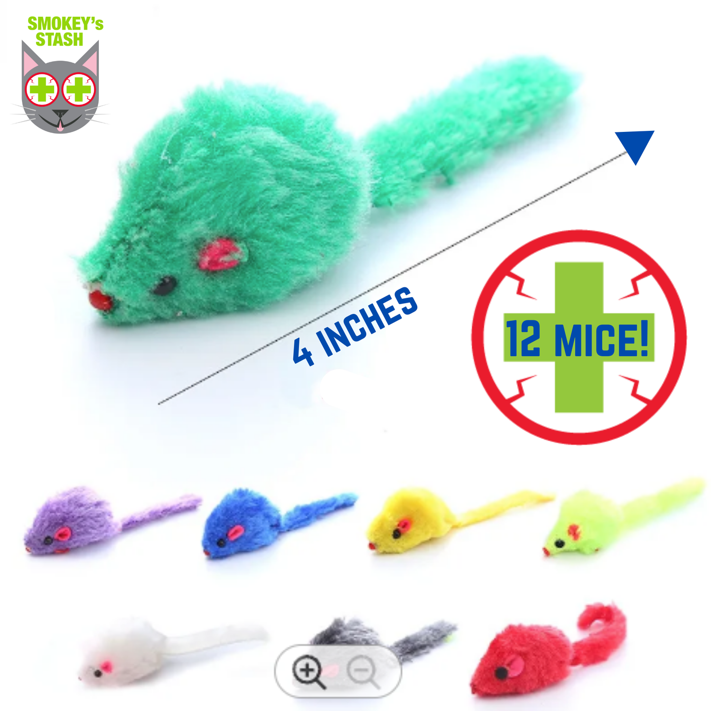Faux Fur Realistic Colorful Mice Toys