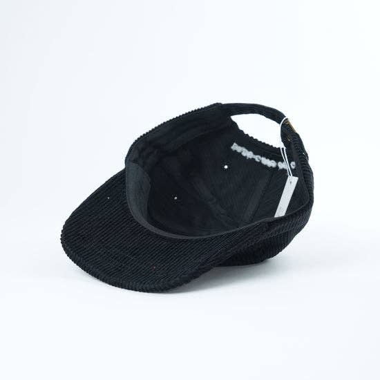 Adult Black Cat Corduroy Hat - Black