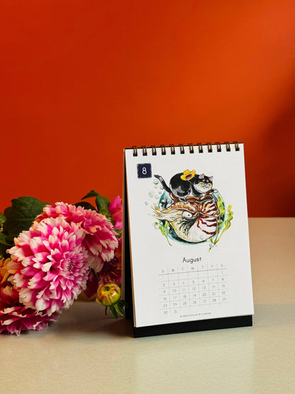 Paper Puffin - 2026 Calendar Tiny Cats in Cowboy Hats 