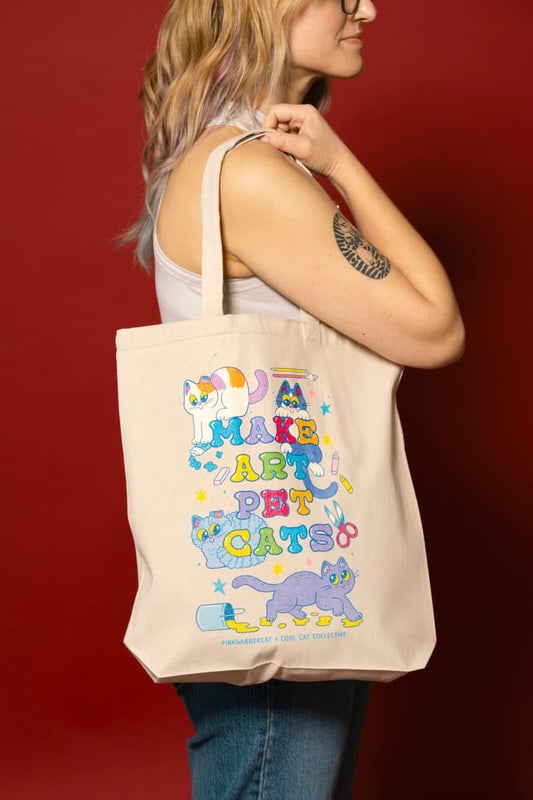 Make Art, Pet Cats canvas tote bag