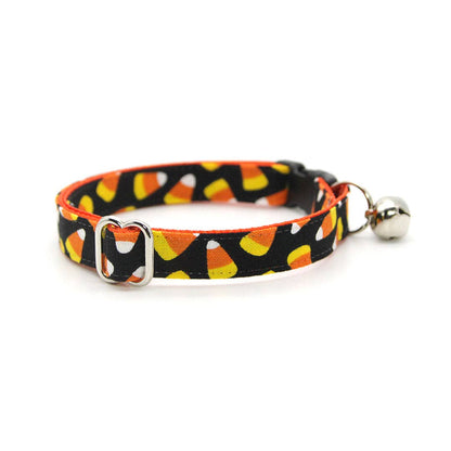 "Trick or Treat" Halloween Candy Corn Cat Collar