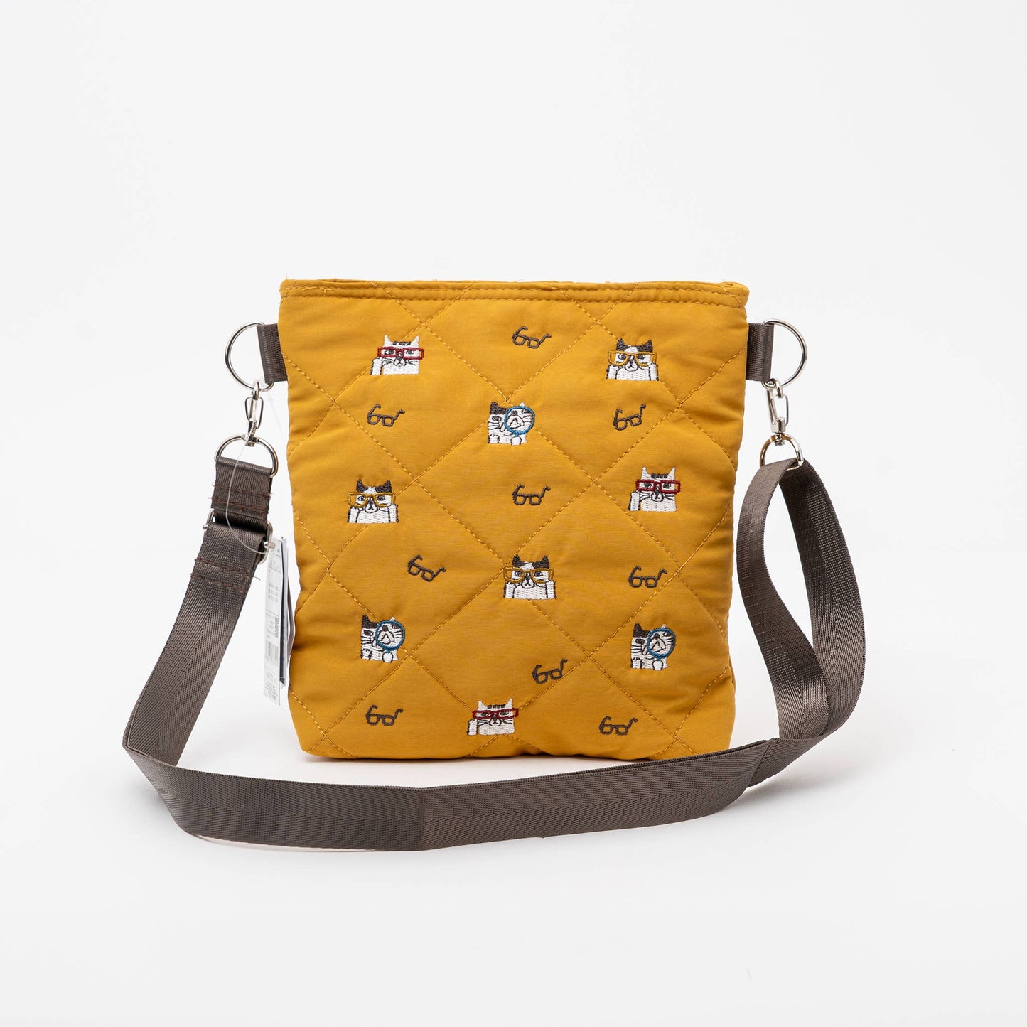 Kusuguru Japan Embroidered Cat Compact Crossbody Bag